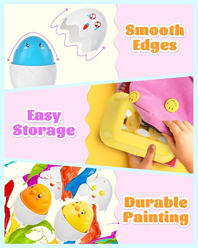 Easter Egg for Toddlers 1-3, Toddler Easter Basket Stuffers, Montessori Toys for 1 2 3 Year Old Boys Girls, Matching Sensory Eggs Fillers Toys, Easter Birthday Gifts for 1 2 3 Year Old Girl Boy
