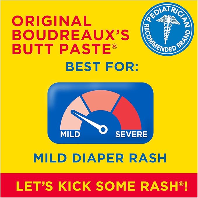 Boudreaux’s Butt Paste Original Diaper Rash Cream for Baby, Ointment With Zinc Oxide, 16 oz Jar