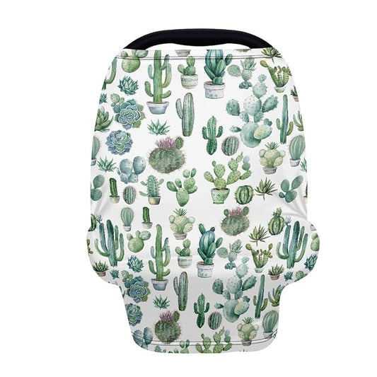 Wanyint Cactus Print Baby Car Seat Cover for Boys Girls,Infant Car Seat Covers Canopy,Breathable Breastfeeding Scarf Nursing Cover Carseat Canopy for Babies