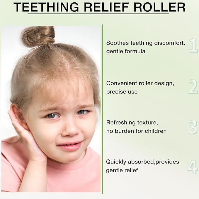 3PCS Velaria Teething Roller All Natural for Babies, Velaria Baby Teething Oil Roller, Natural Relief Roller,10ML/0.34FL.OZ