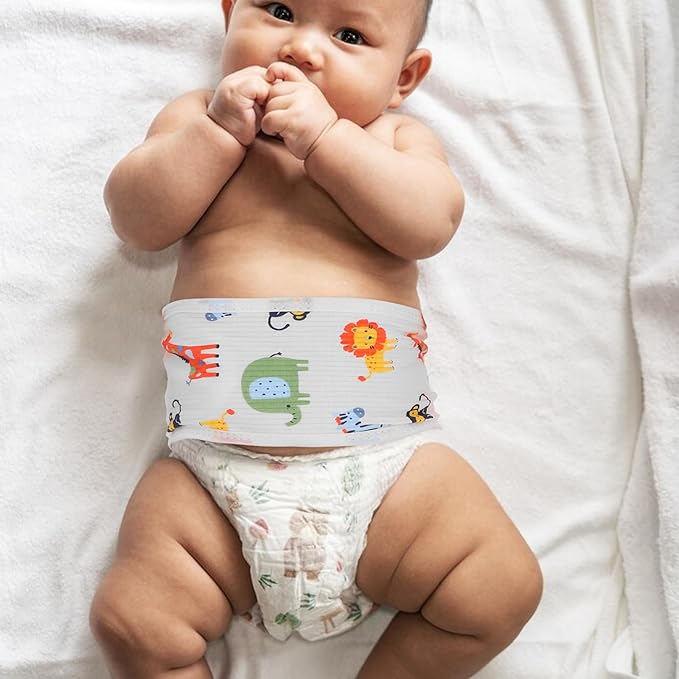 Healifty 4Pcs Baby Belly Band for Newborns Soft Breathable Cotton Babies Infant Umbilical Belt Cords Wrap Cover for Colic Relief and Warmth Toddler Abdomen Protection Band 0-12 Months