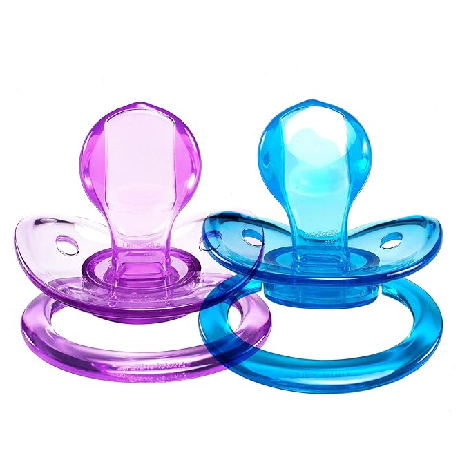 LittleForBig BigShield Adult Sized Pacifier Candy Gloss Pacifiers Set - Blue and Purple