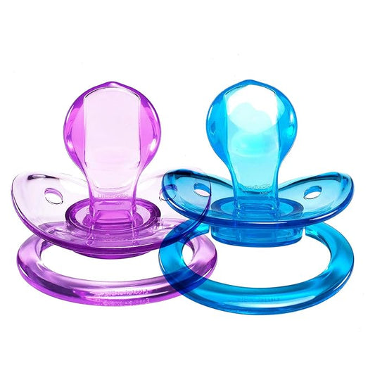 LittleForBig BigShield Adult Sized Pacifier Candy Gloss Pacifiers Set - Blue and Purple