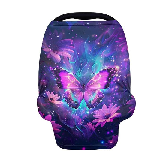 Galaxy Butterfly Nursing Cover for Baby Infant, Carseat Canopy, Soft Breastfeeding Covers Baby Nursing Cover Easy to Install