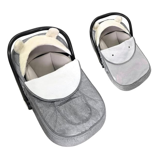 Car Seat Cover for Babies,Winter Baby Car Seat Cover for Boys & Girls-Keeps Babies Warm and Cozy,2 in 1Universal Carseat Cover Fit for All Season