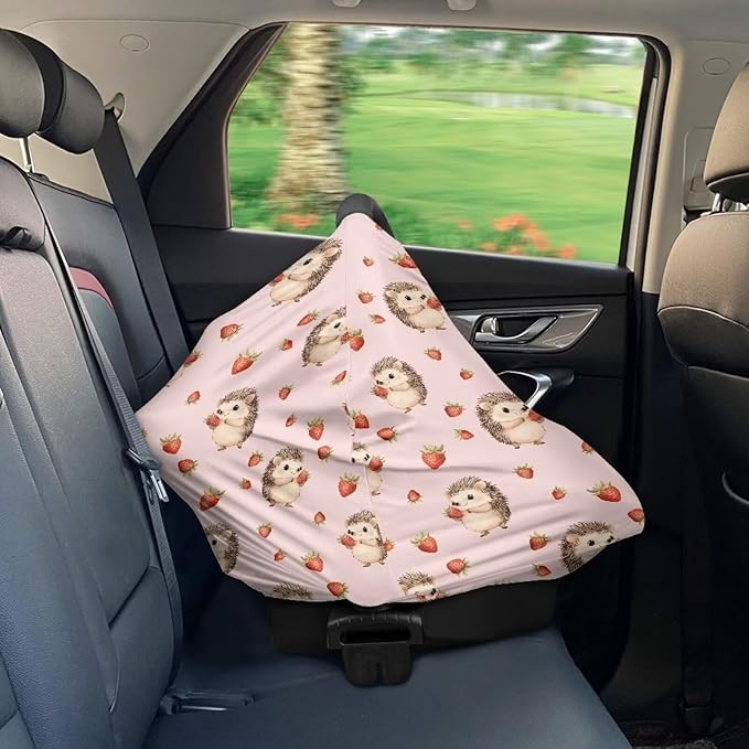 AFPANQZ Hedgehog Nursing Cover Breastfeeding Scarf Baby Car Seat Covers Infant Stroller Cover Carseat Canopy for Girls and Boys Lightweight Breathable for Outdoor Walking Traveling
