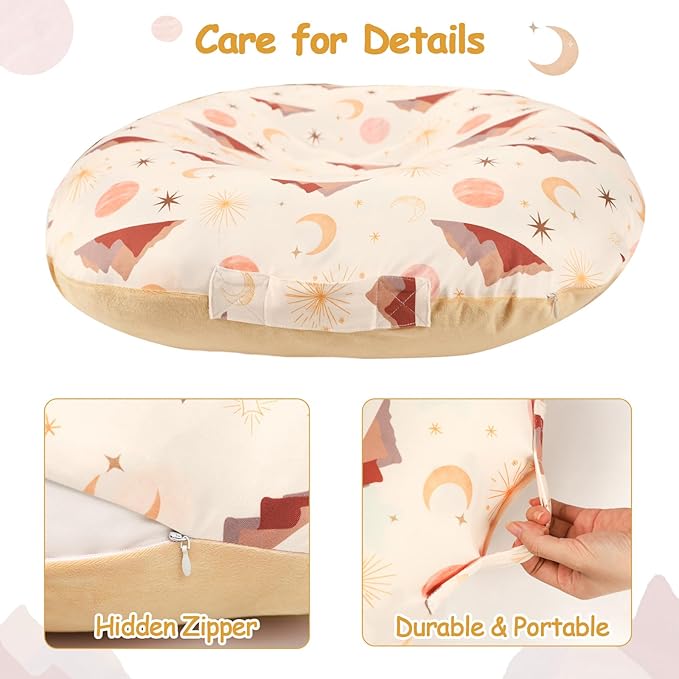 Newborn Lounger Cover, Baby Lounger Cover for Girls Boys, Soft Removable Slipcover Fits Newborn Lounger, Moon (Cover Only)