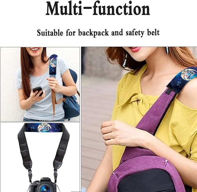 Biyejit Galaxy Owls Universal Car Seat Belt Pads Cover Shoulder Strap Covers for Car & Bag 2 Packs, Helps Protect Your Neck and Shoulder from The Seat Belt Rubbing