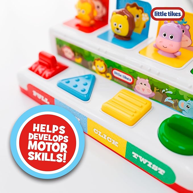 Lollipop Little Tikes Pop and Play Pals - Pop-Up Action Toy for Toddlers - Pull, Push, Click, Twist - Develop Motor Skills and Exploration Montessori Learning Toy