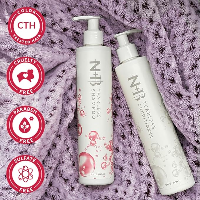 Nicole + Brizee N+B Tearless Collection | Gentle Tear Free Formula | Safe for ALL Ages | Certified Organic Ingredients | USA Made (Shampoo)