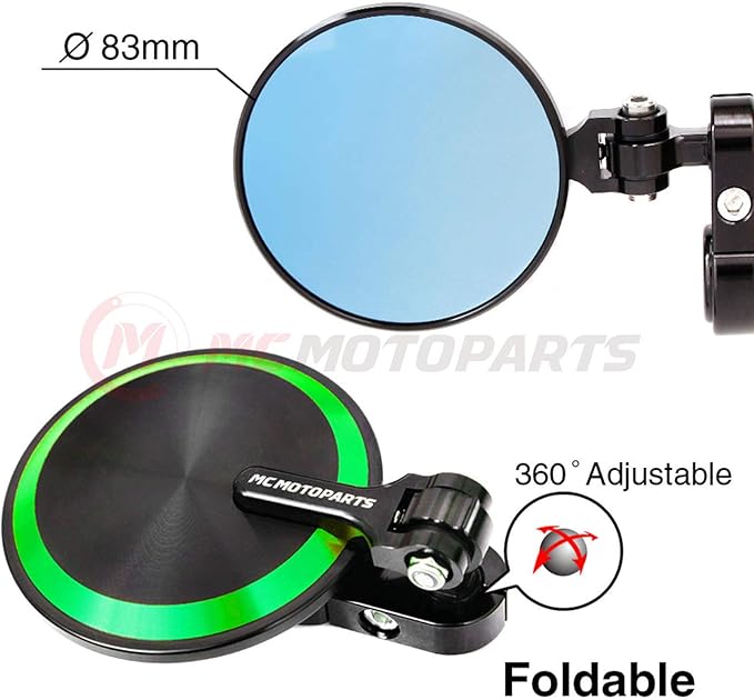 Green Reborn CNC Bar End Mirrors For Kawasaki NINJA 1000 SX 2010-2016