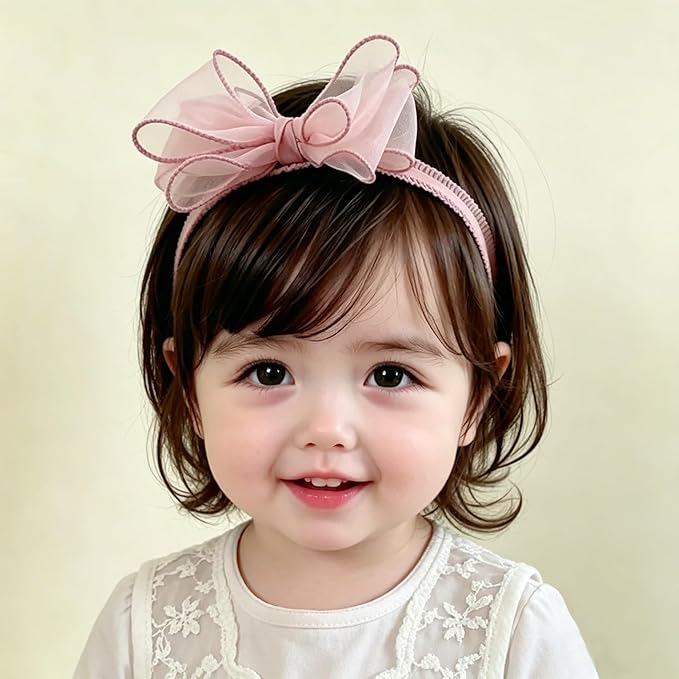 Baby Girls Cute Lace Bow Headband Soft Cotton Elastic Hair Accessories for Toddlers Newborns Ideal for Birthdays Baby Shower Photoshoots Special Occasions