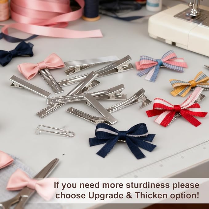 Alligator Hair Clips, Hair Clips, Thickened,30 Pcs, Silver, Flat, Metal for Clips for DIY Hairpins, Salon, Hair Bows (Silver, Mixed sizes)