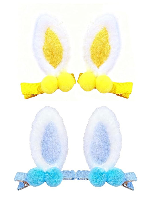 Easter Bunny Hair Clips Bunny Ears Easter Headbands Baby Girls Flower Crown Spring Bunny Hair Accessories(F80-C)
