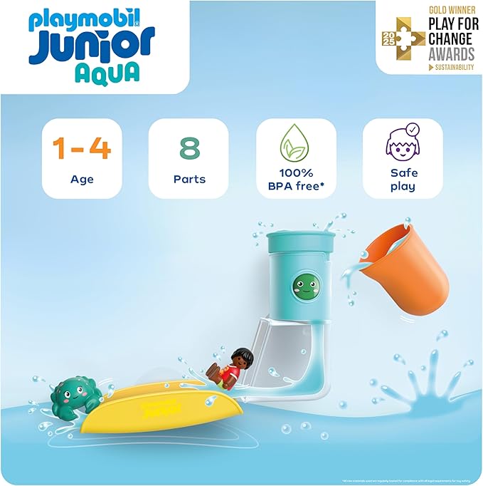 Playmobil Junior Aqua: Pour and Play Water Tank with Slide