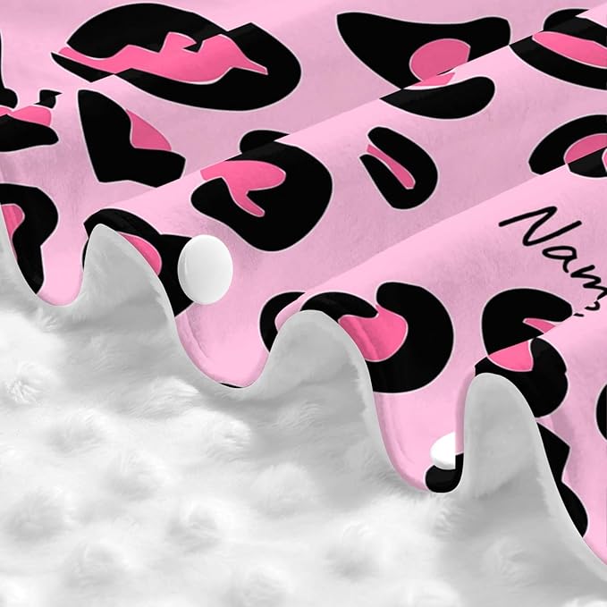 Personalized Baby Car Seat Canopy for Babies with Name, Custom Pink Leopard Print Stroller Car Seat Covers for Girls, Minky Nursing Carseat Cover for Breastfeeding, Car Seat Canopies for Newborn