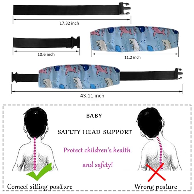 ZYNQACC 2PCS Baby Car Seat Head Support,Toddler Safety Car Seat Sleep Nap Aid Positioner Strap Belt Neck Protection Belt for Children and Kids(Pink, Blue) (Green)