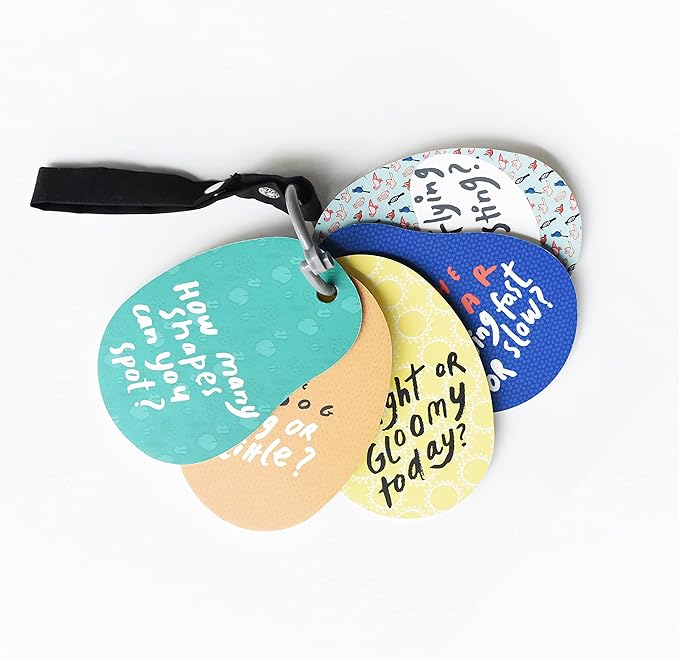 Wee Gallery Stroller Cards - I See On a Walk - Identification Travel Activity for Babies and Toddlers, with Snap on Strap for Walks, Car Seat, Bag, Stroller