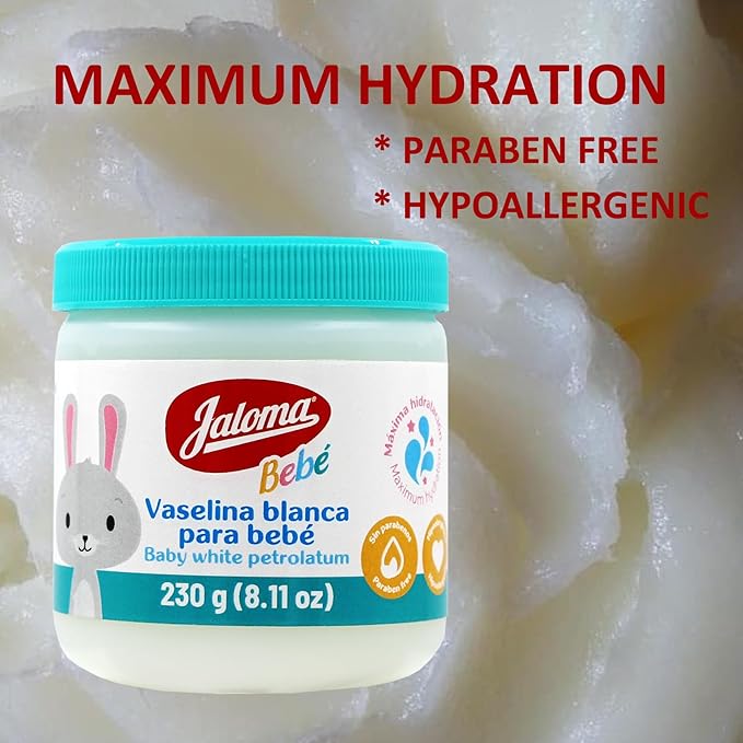 Jaloma Baby Petrolatum, Baby Vaseline Moisturizes and Softens Baby Skin, 8.11 Oz Jar (Pack of 2)