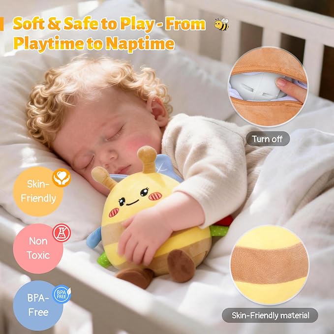 Baby Toys 6-12 18 Months, Musical Crawling Baby Plush Toys for 3-18, Singing Recording Repeats What You Say, Tummy Time Infants Toys for Toddler 1 2 3 Year Old Boy Girl Birthday Gift Easter