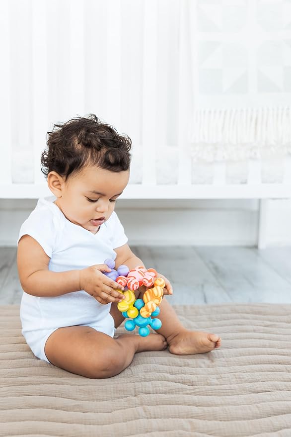 Ubbi Joinibble Teether for Babies, Food-Grade Platinum Silicone, Soothes Teething and Massages Gums, BPA and PVC-Free, 5 Pack