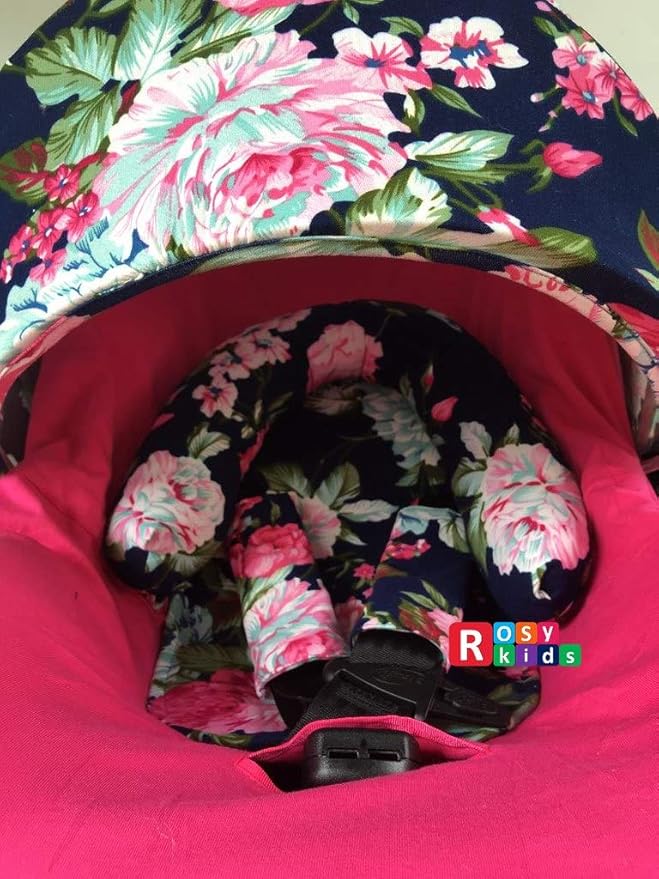 9pc Ultimate Set of Infant Car Seat Cover Canopy Headrest Blanket Hat Nursing Scarf, 25JE05