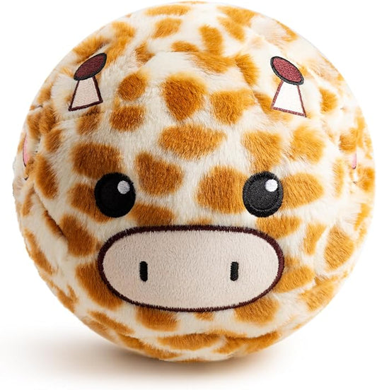 VangeBow Silent Indoor Soccer Balls for Toddlers 1-3, Inflatable Soft Plush Baby Toddler Soccer Ball Toys Gifts for Kid 3-5 Year Old Boy Girl First Birthday Gift (Giraffe, Pump Include)