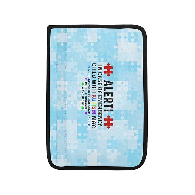 I Have Serve Non-Verbal Autism Awareness Seat Belt Covers Special Need Autistic Car Seat Belt Covers for Kid Children Medical Alert 13