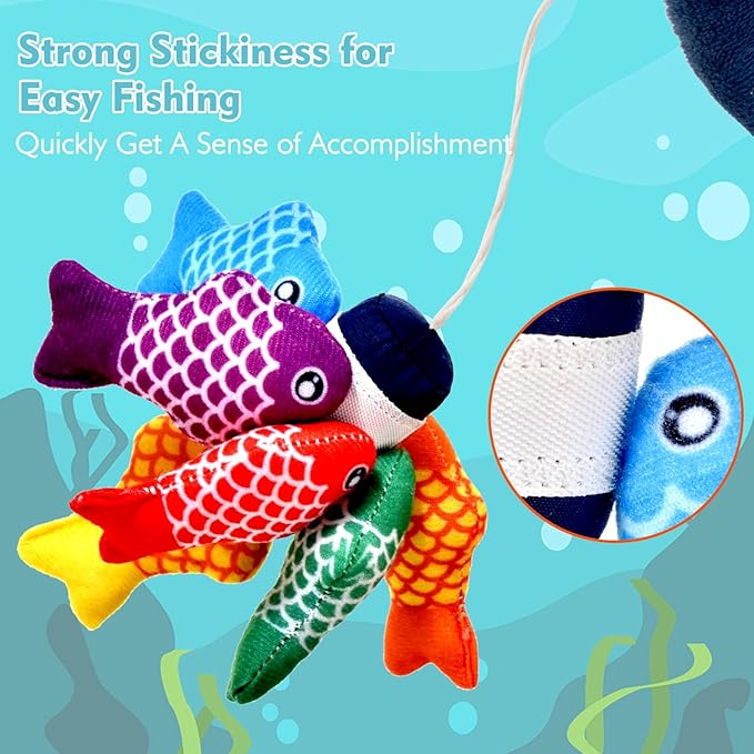 Montessori Toys for 1 Year Old Boy Girl Gifts, Cloth Fishing Game Toddler Toy 1-3, Sorting Learning Baby Toys 6-12-18 Months, Toddler Toys for Baby Easter Gifts
