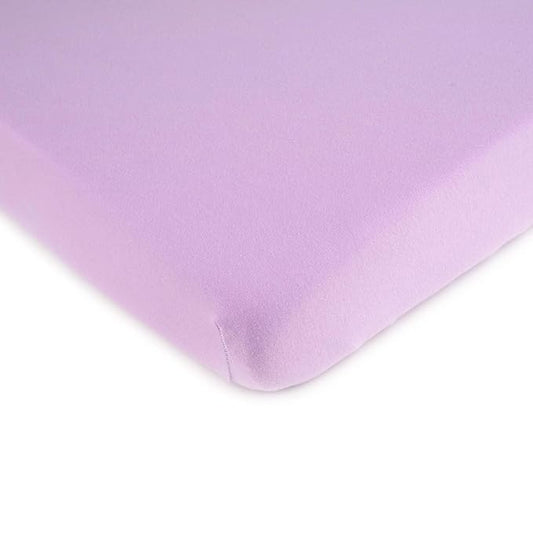 SheetWorld Fitted 100% Cotton Jersey Pack N Play Sheet 29 x 42, Solid Lavender, Made in USA