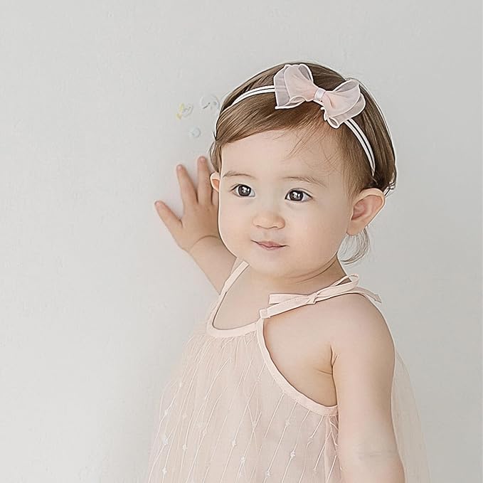 Baby Girls Cute Lace Bow Headband Soft Cotton Elastic Hair Accessories for Toddlers Newborns Ideal for Birthdays Baby Shower Photoshoots Special Occasions