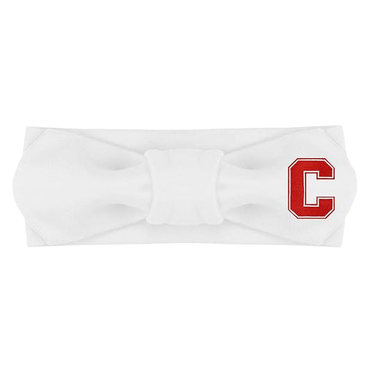 Creative Knitwear Cornell Big Red Infant Girls White Solid Hair Knot Headband Embroidered Logo - Size Newborn - 4T
