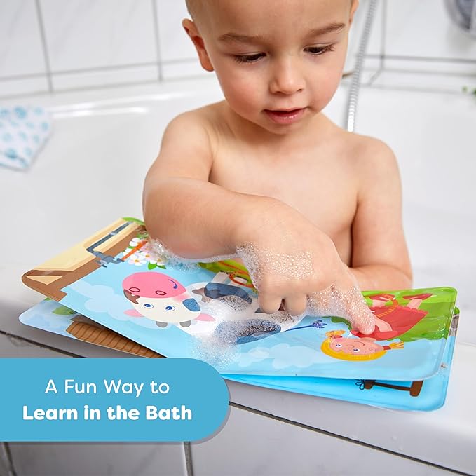 HABA Magic Color Changing Bath Book: Animal Wash Day, Bath Toys for Toddlers, Water Toys for Toddlers 18-36m & Water Table Accessories