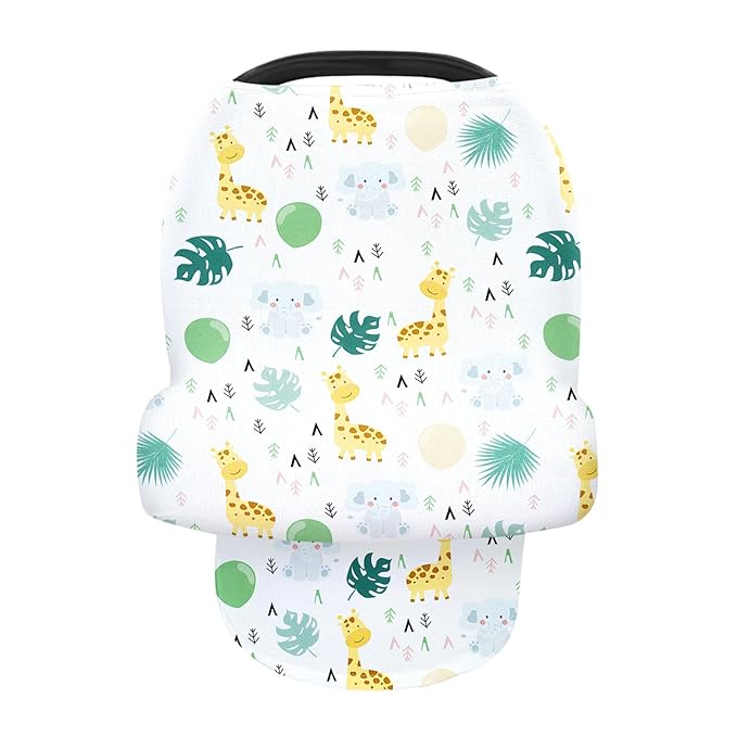 Nursing Cover for Newborn Breastfeeding Multi Use Infant Stroller Canopy Unisex Baby Car Seat Cover for Baby Boy and Girl (White)