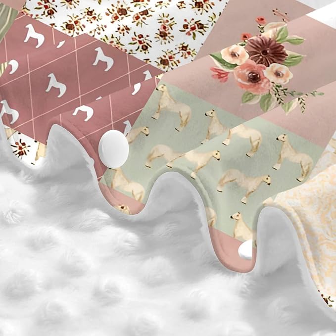 Personalized Baby Car Seat Canopy for Babies with Name, Custom Car Seat Covers for Boys Girls, Infant Opening Minky Nursing Breastfeeding Stroller Cover Carseat Canopies for Newborn (Floral Horse)