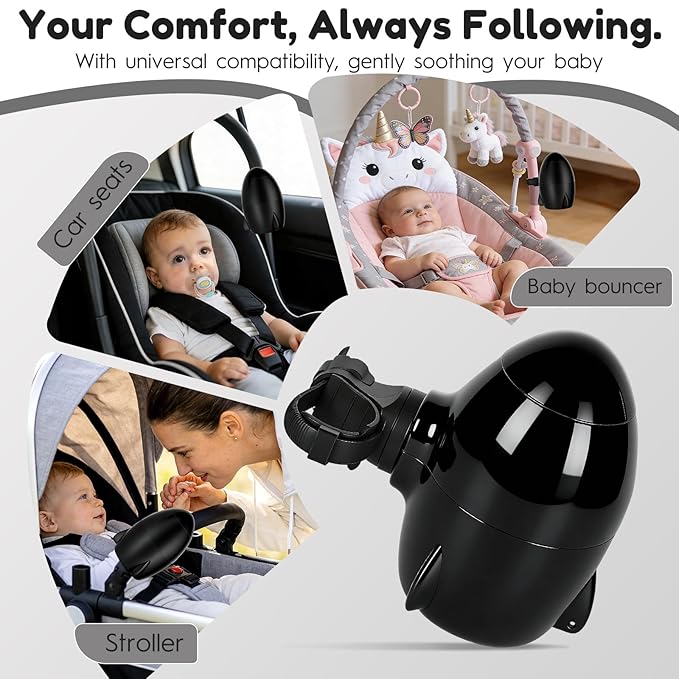 Portable Baby Stroller Rocker, Hands-Free Automatic Rocker & Sleep Soother with Adjustable Speed, USB Rechargeable Rocking Device Fits Most Strollers, Prams and Car Seats