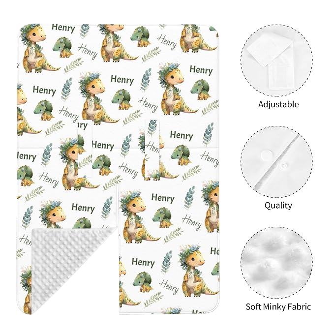 Personalized Winter Carseat Cover for Baby Custom Name Dino Car Seat Canopy for Newborn Baby Boys Girls 2 in 1 Mom Nursing Breastfeeding Covers Dinosaur Minky Baby Carrier Stroller Covers