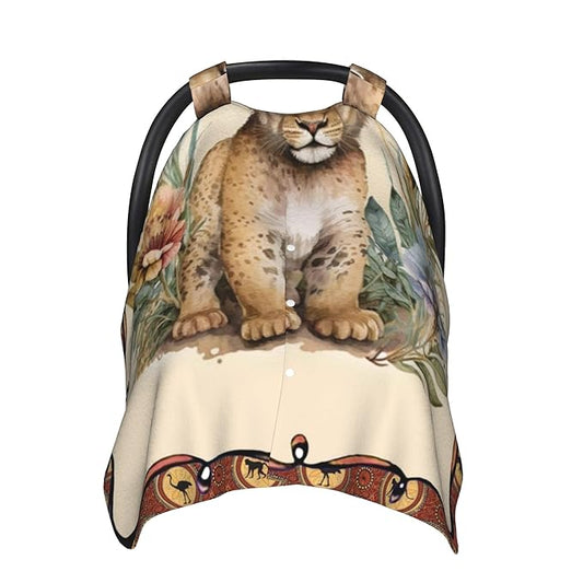 Personalized Winter Carseat Cover for Baby Custom Name Car Seat Canopy for Newborn Baby Boys Girls 2 in 1 Mom Nursing Breastfeeding Covers Lion Minky Baby Carrier Stroller Covers