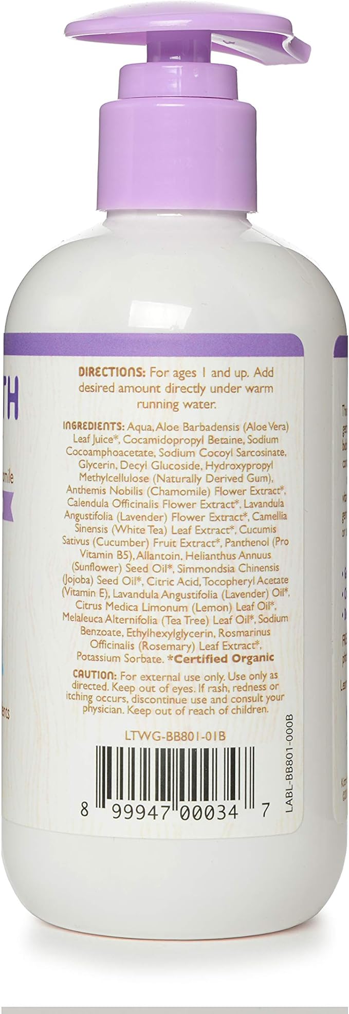 Little Twig Bubble Bath, Baby Bath Essential with Natural Plant Derived Formula, Vegan, Gluten-Free, Paraben-Free, Calming Lavender Scent, 8.5 fl. oz.