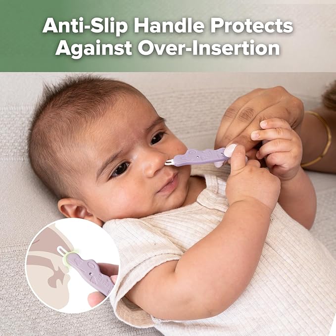 haakaa Baby Nose Cleaner & Ear Wax Removal Tool,The Unique Crocodile-Shaped Design,Baby Essentials - Lavender
