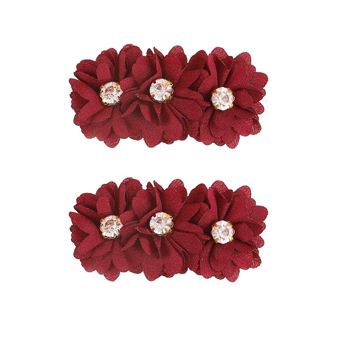 Flower Hair Clips Set for Baby Girl Lightweight Floral Hair Bow Accessories with Boutique Fully Lined Alligator Clip for Toddler Teens Gifts (ATD-FJ10-B)