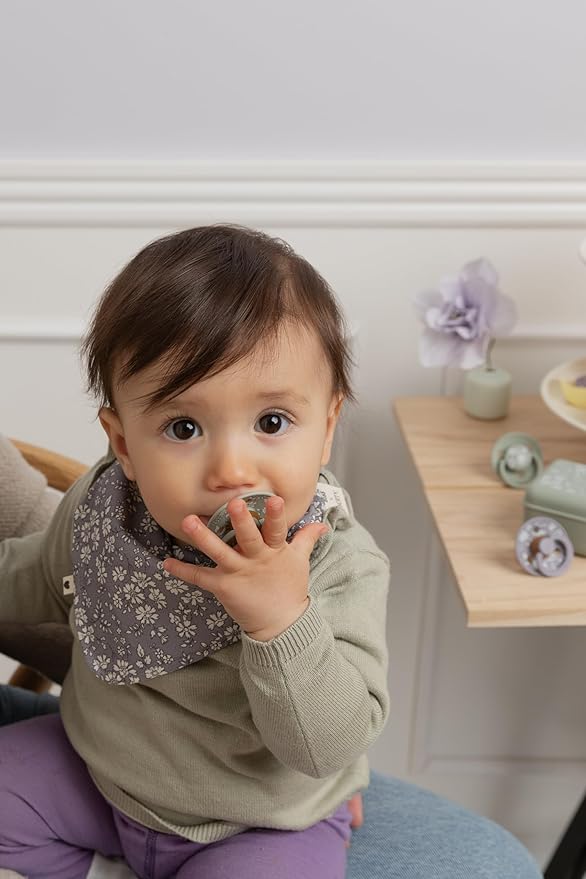 BIBS De Lux Liberty Soother 2-Pack, BPA Free Dummy Pacifier, Round Nipple. Silicone, Made in Denmark, OneSize (0-36 Months), Eloise Baby Blue