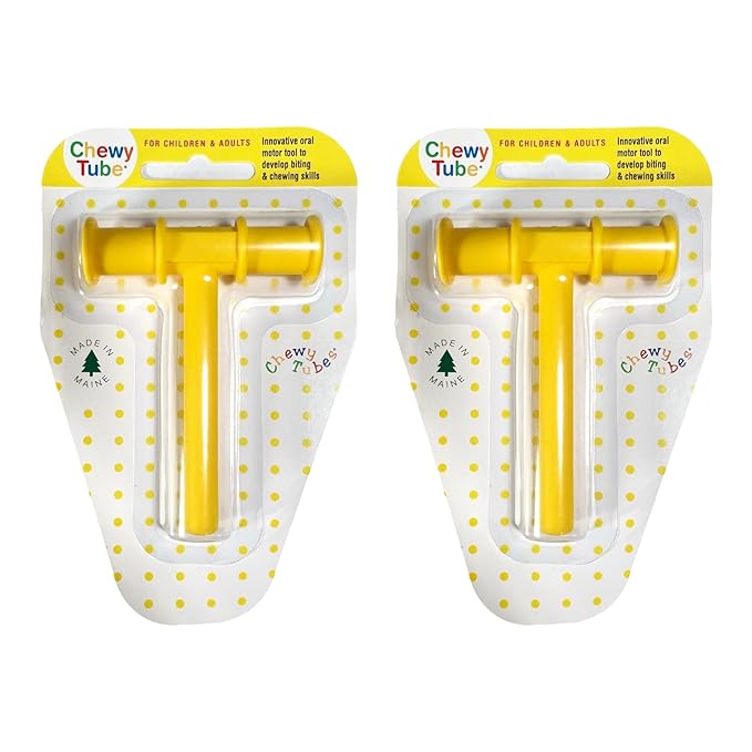 Chewy Tubes, Pack of 2 Yellow (Small) Chewy Tubes - Pediatric and Adult Sensory Treatment Tool