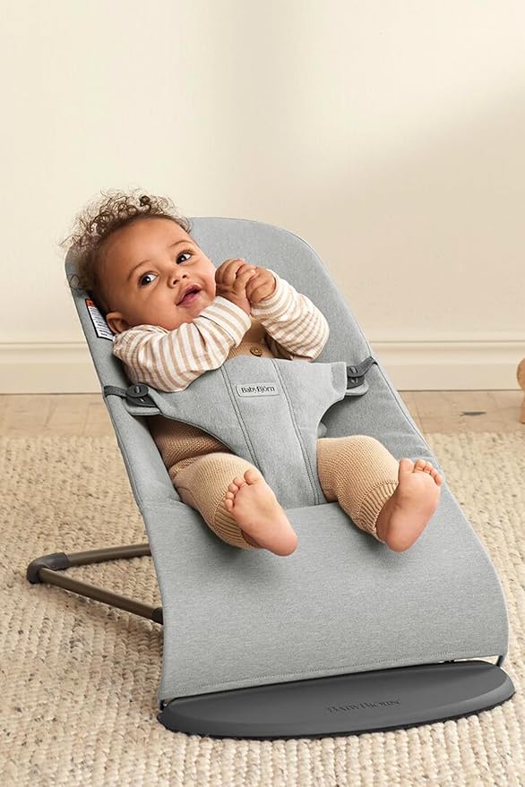 BabyBjörn Bouncer Bliss, Woven Mélange, Light Grey