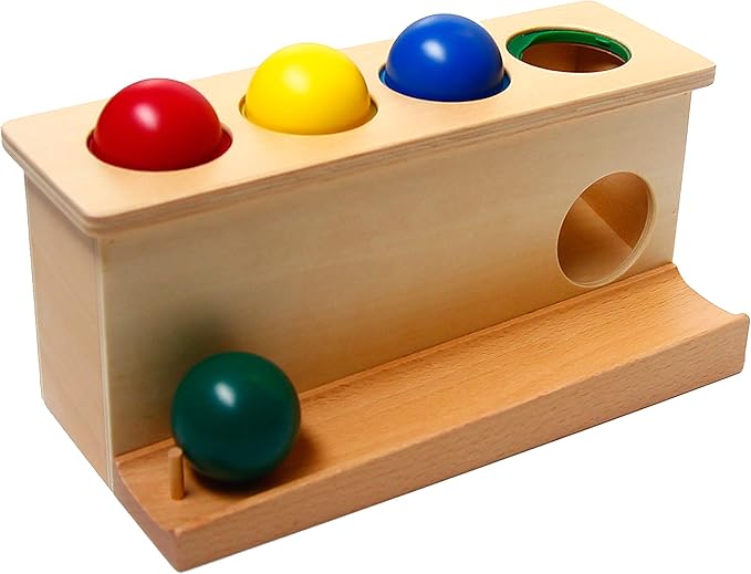 Montessori Toddlers Wooden Push Ball Toys Baby Preschoolers Toys Push Toys Multicolored