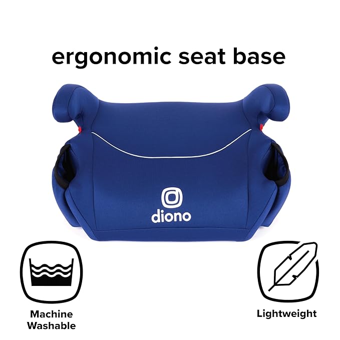 Diono Solana, No Latch, Pack of 2 Backless Booster Car Seats, Lightweight, Machine Washable Covers, Cup Holders, Blue