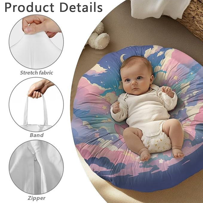 Newborn Lounger Cover, Axolotl Breathable Lounger Cover Portable Baby Lounger Cover Reusable Infant Lounger Cover Removable Slipcover for Newborn for Baby Boys Girls