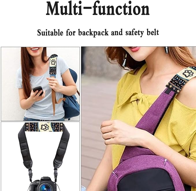UNICEU Southwestern Tribal Dog Paw Car Seatbelt Pads Comfort Soft Auto Interior Seat Belt Shoulder Strap Cushion for Car/Bag, Car Seatbelt Protection Pads Automotive Interior Accessory