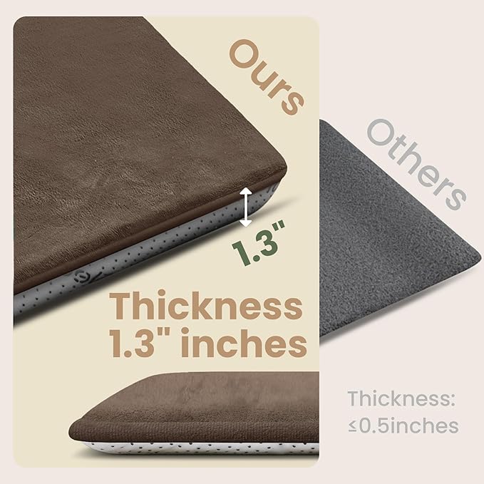 Huloo Sleep Baby Play Mat for Floor,1.3" Thick Elasti-Foam 50"×50" Playpen Mat for Tummy Time,Water Repellent Soft Coral Velvet for Toddler,Infant,Kids,Non-Slip Backing Safe for Crawling(Dark Brown)