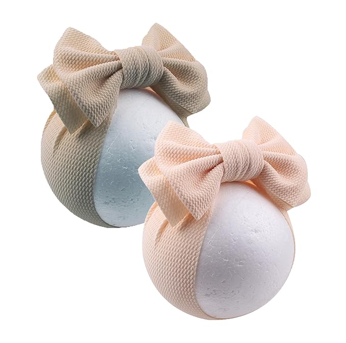 Bows for Baby Girls Headband, Newborn Bows Headbands Baby Hair Bows Hairbands Hair Accessories.(FD104-Champagne Khaki)